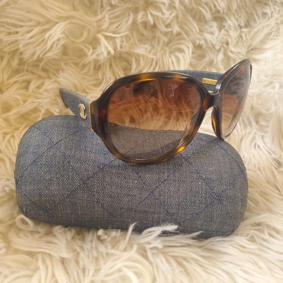 Authentic CHANEL Denim CC Sunglasses Havana- Great Condition - Picture 3 of 12